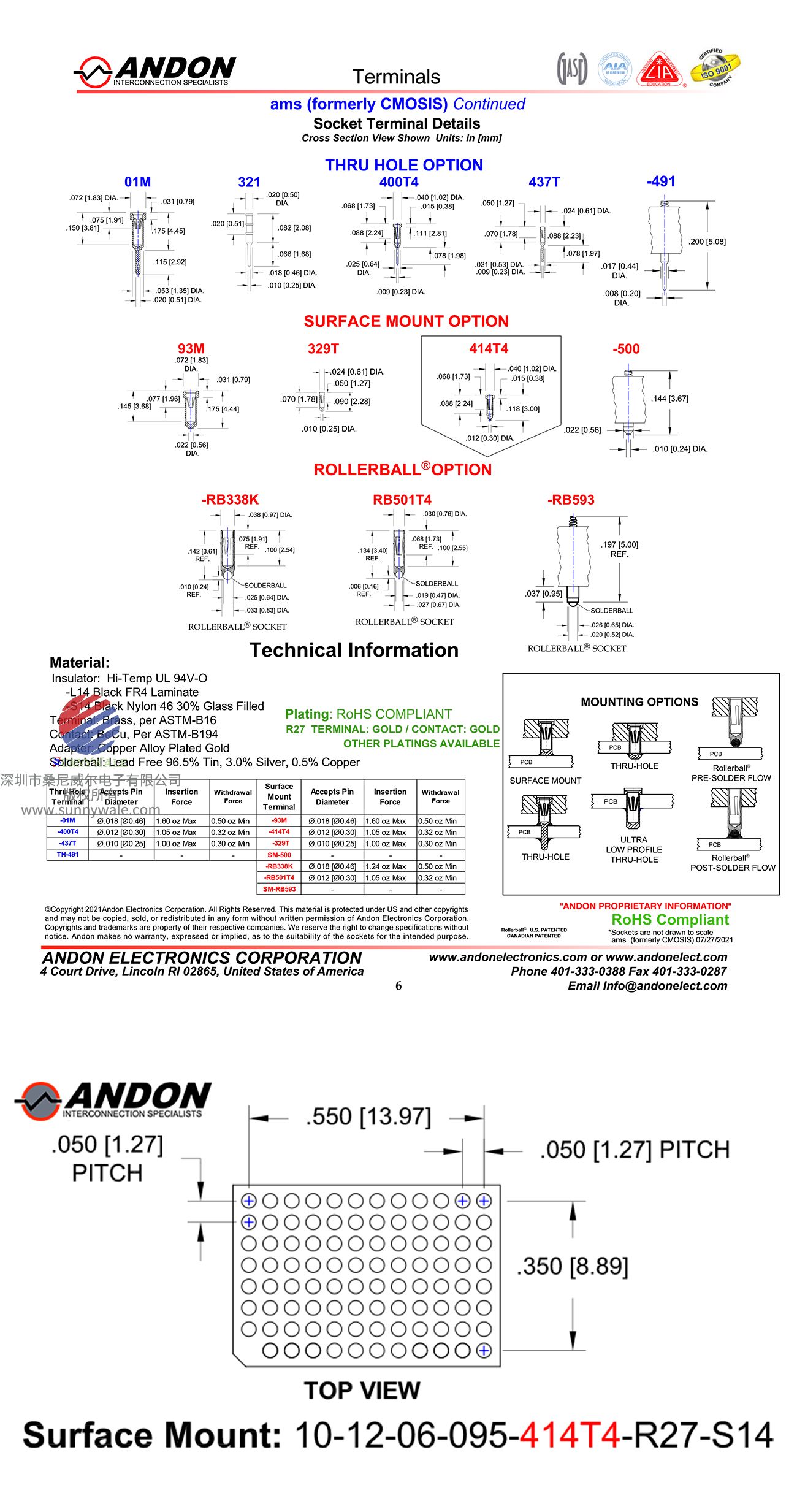 CMV2000系列插座规格尺寸